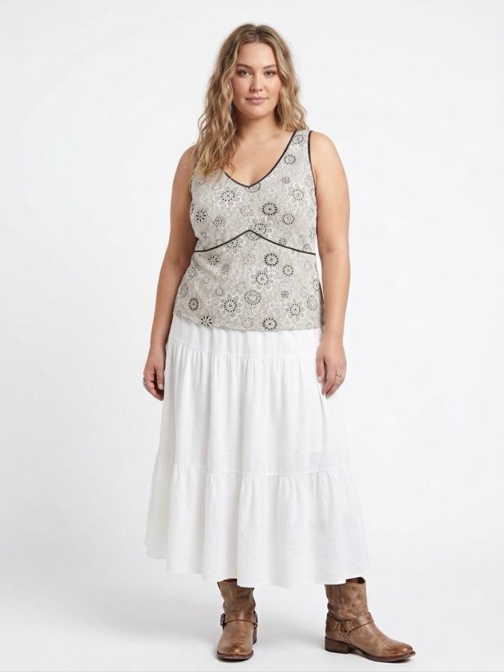 Y2K Vintage Lily’s of Beverly Hills Cami Top in Black & White Size XL